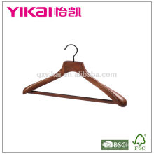 Brown color wooden coat hanger